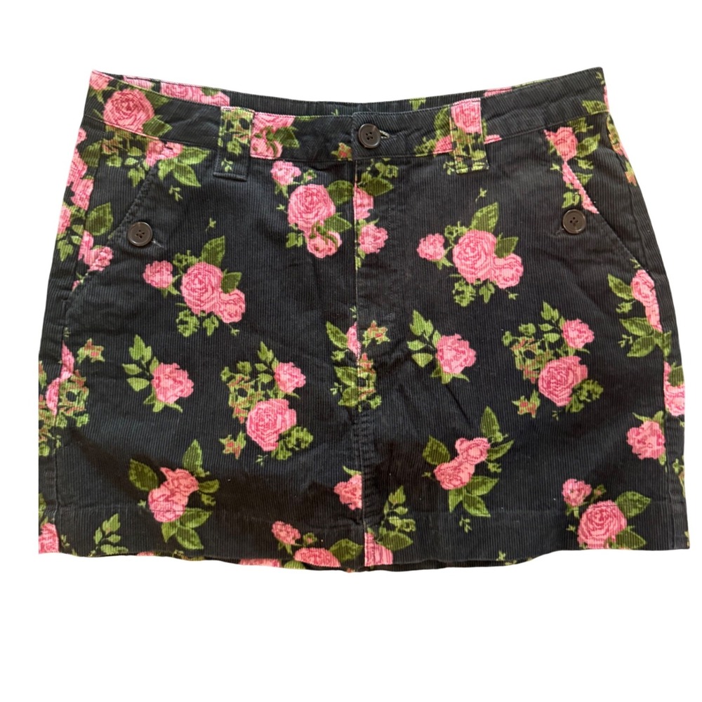 Wild Fable Corduroy Floral Print Mini‎ Skirt Women's Size 12 Casual Cute